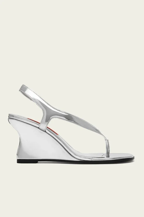 Beep Thong Wedge in Silver