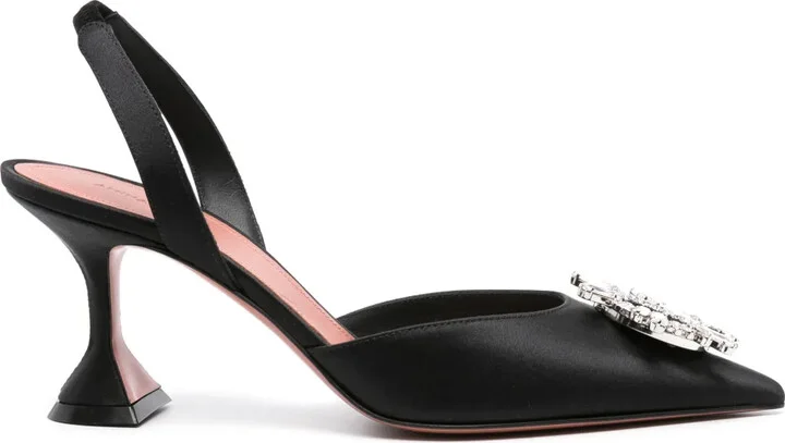 Begum 70mm satin slingback pumps