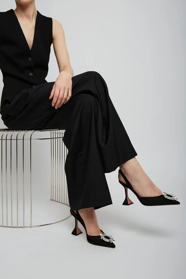 Begum 95 black mesh slingback pumps - Image 2