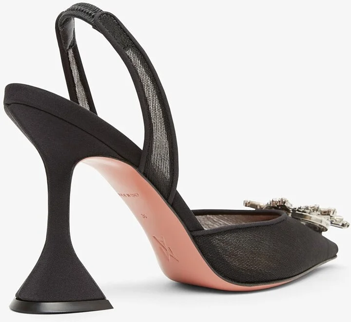 Begum 95 black mesh slingback pumps - Image 3