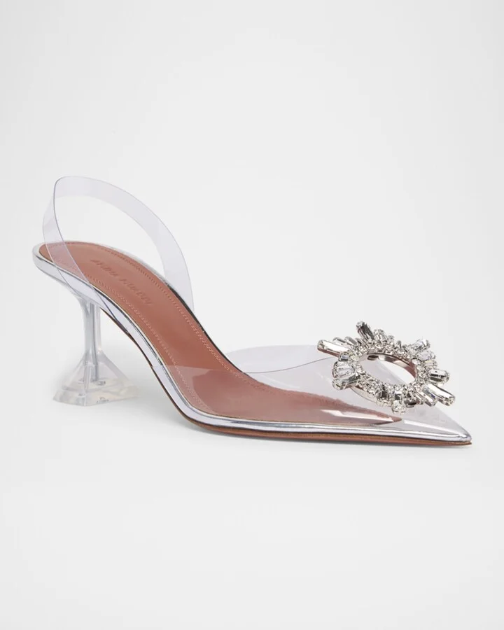 Begum Clear Crystal Slingback Pumps - Image 3