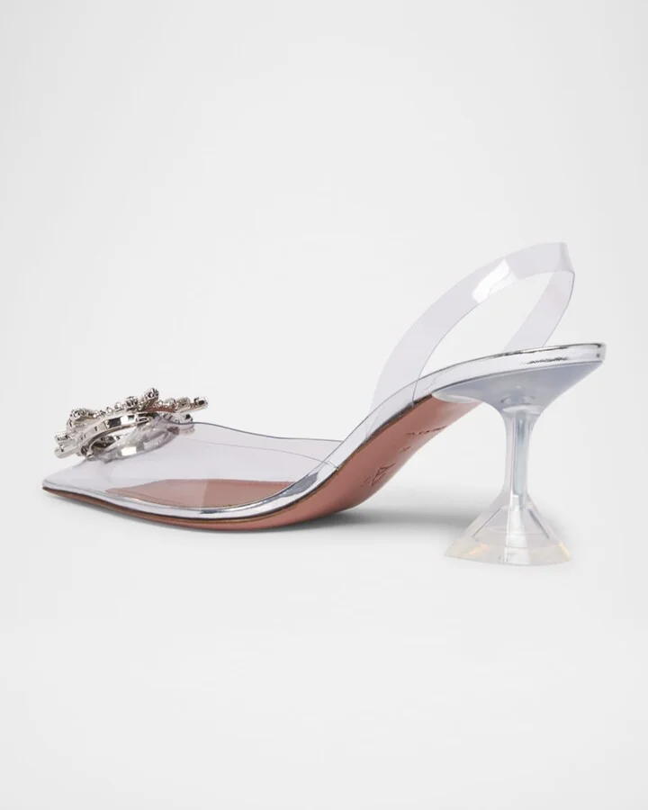 Begum Clear Crystal Slingback Pumps - Image 4