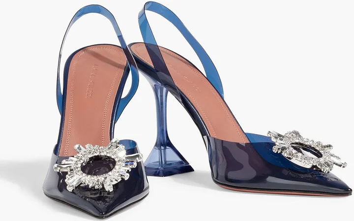Begum crystal-embellished PVC slingback pumps - Image 2