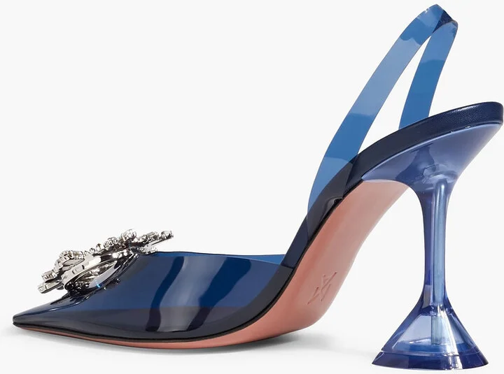 Begum crystal-embellished PVC slingback pumps - Image 3