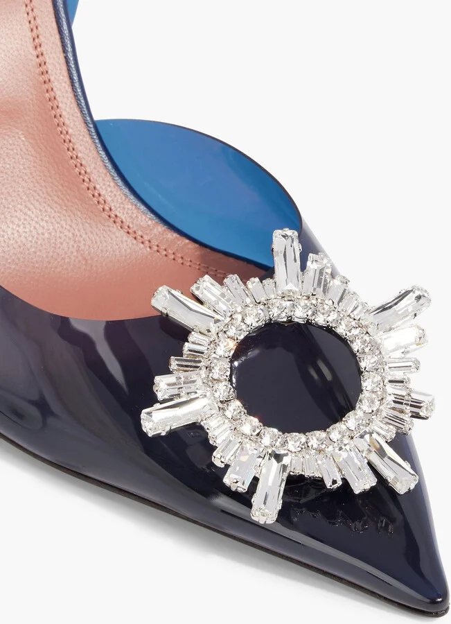 Begum crystal-embellished PVC slingback pumps - Image 4