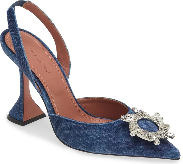 Velvet Denim White Crystals