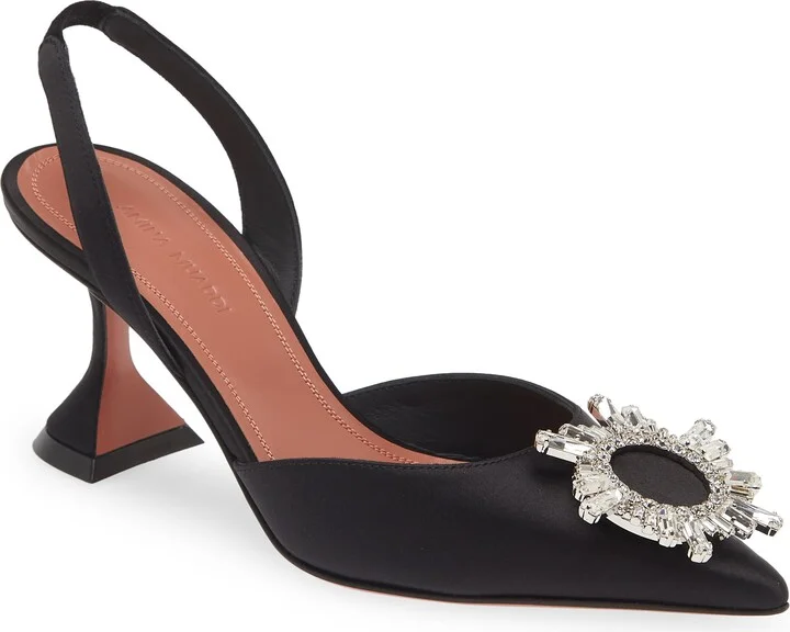 Begum Crystal Pointed Toe Slingback Pump