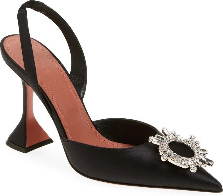Begum Crystal Pointed Toe Slingback Pump