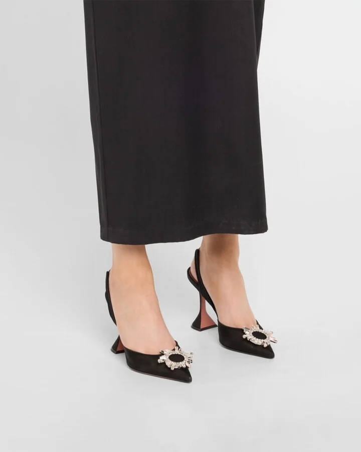 Begum Mesh Ornament Slingback Pumps - Image 4