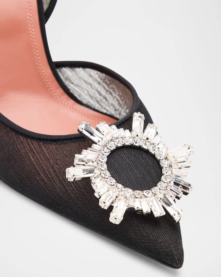 Begum Mesh Ornament Slingback Pumps - Image 7