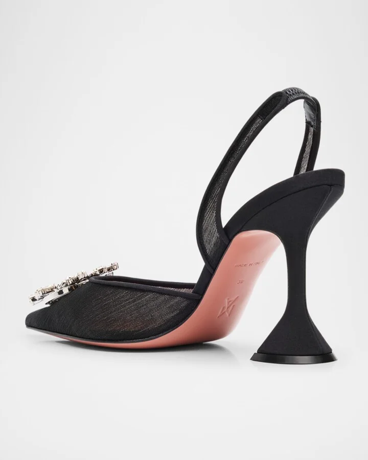 Begum Mesh Ornament Slingback Pumps - Image 11