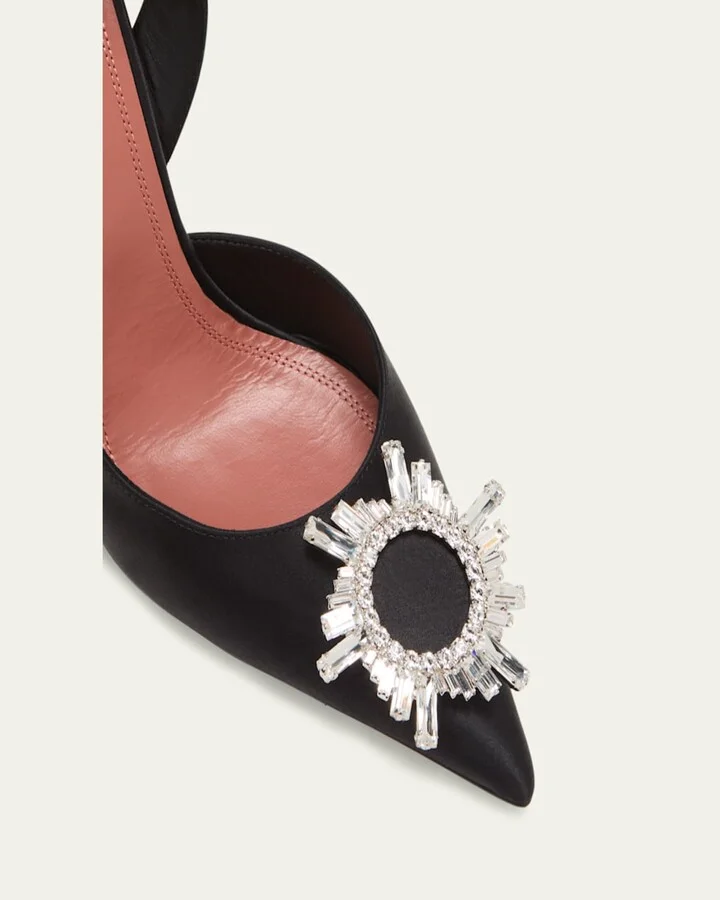 Begum Satin Crystal Slingback Pumps - Image 2