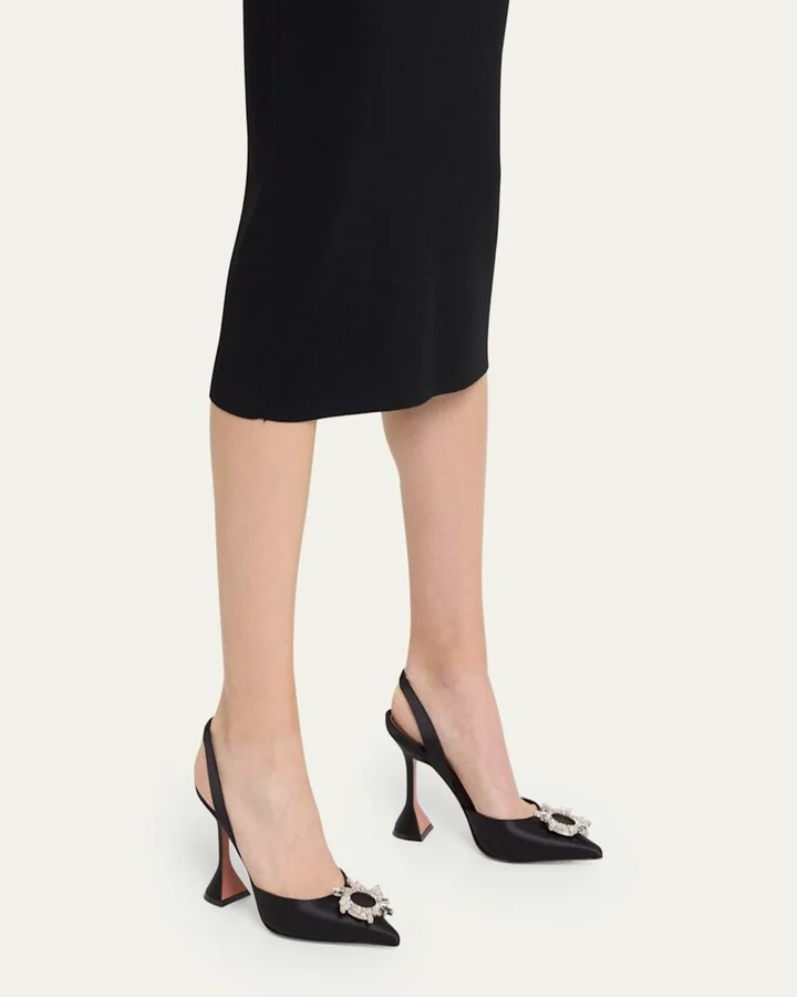 Begum Satin Crystal Slingback Pumps - Image 6