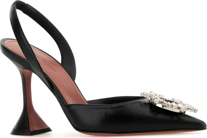 Begum Sling Denim Wet Black + White Crystals 95mm - Image 2