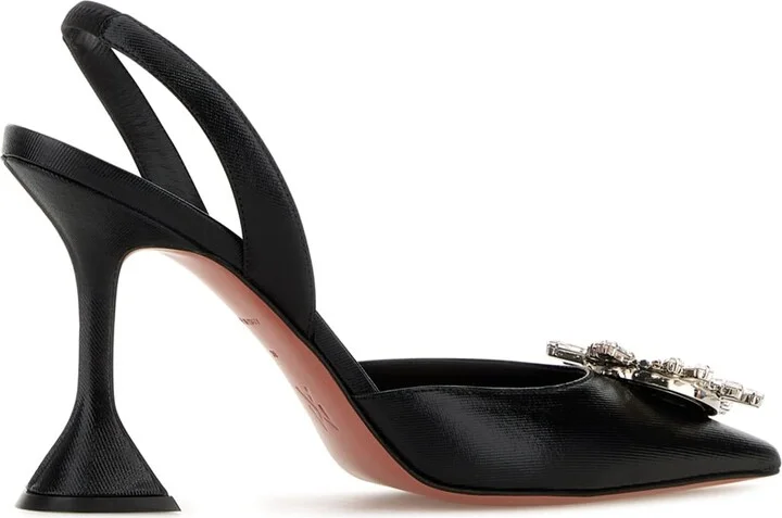 Begum Sling Denim Wet Black + White Crystals 95mm - Image 3