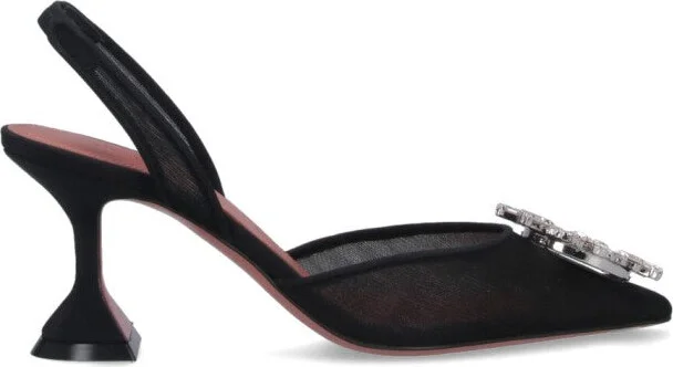 Begum" Slingback Sandal Pumps - Black