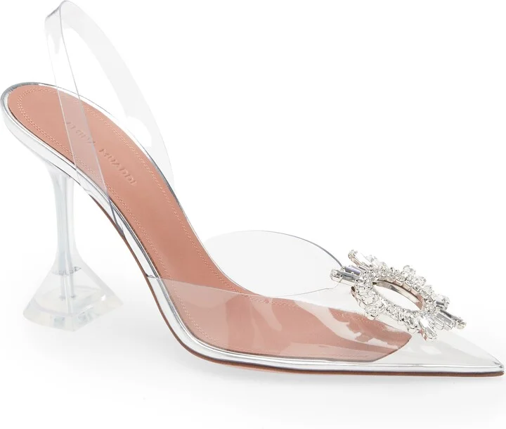 Begum Transparent Pointed Toe Slingback Pump