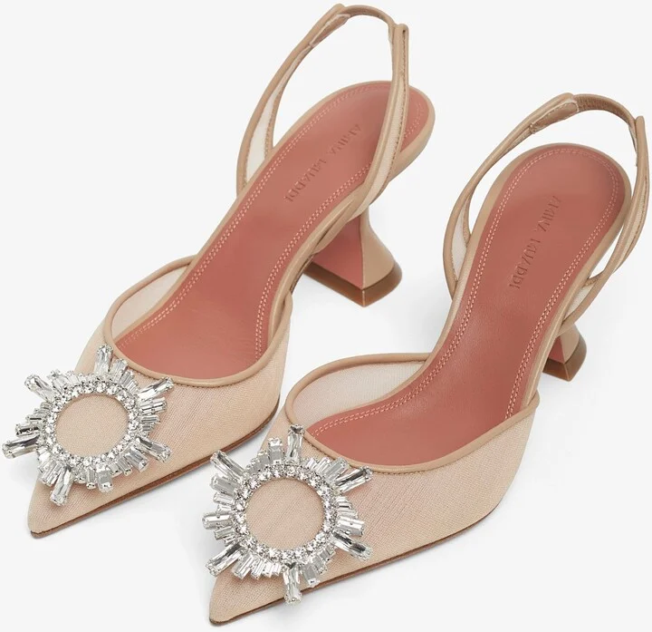 Begum70 beige mesh slingback pumps - Image 3