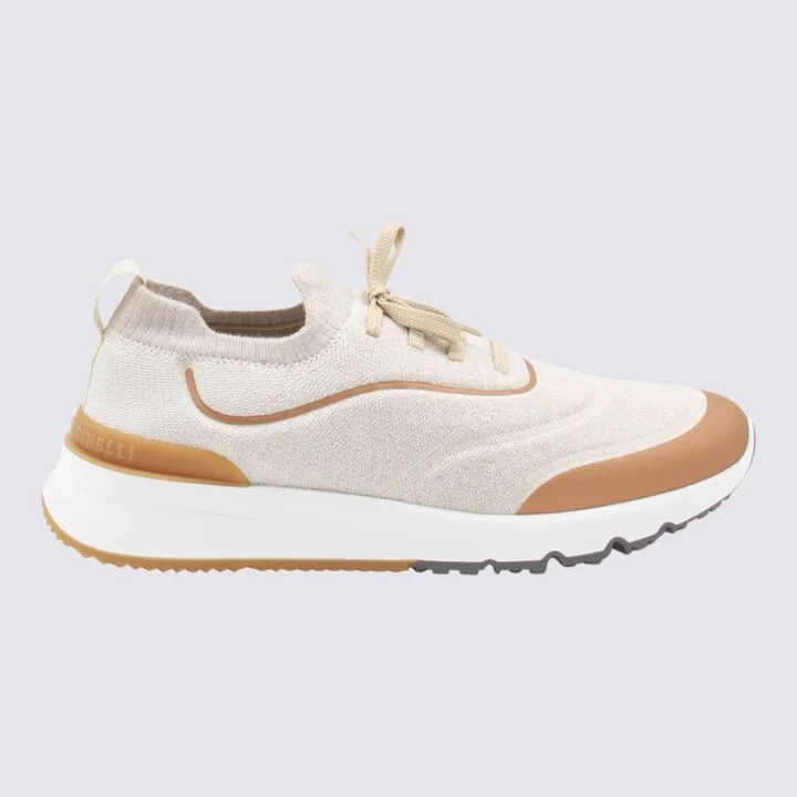 Beige And Brown Sneakers