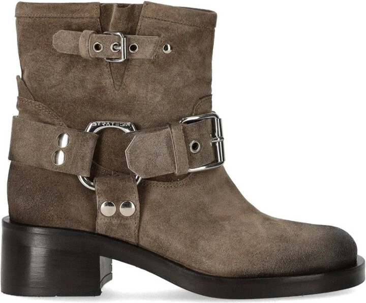 Beige Biker Boot