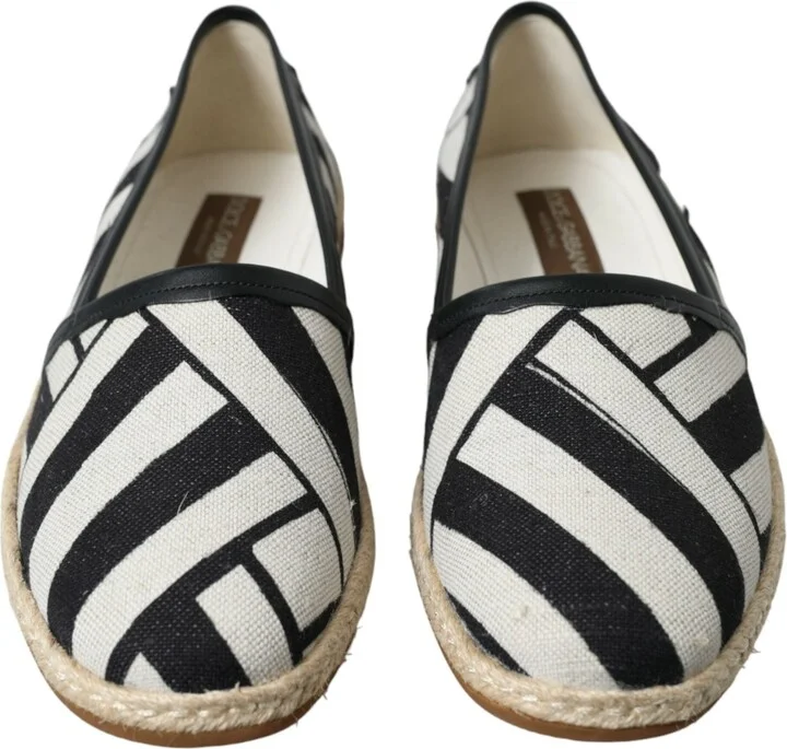 Beige Black Striped Canvas Espadrilles MONDELLO Men's Shoes - Image 2