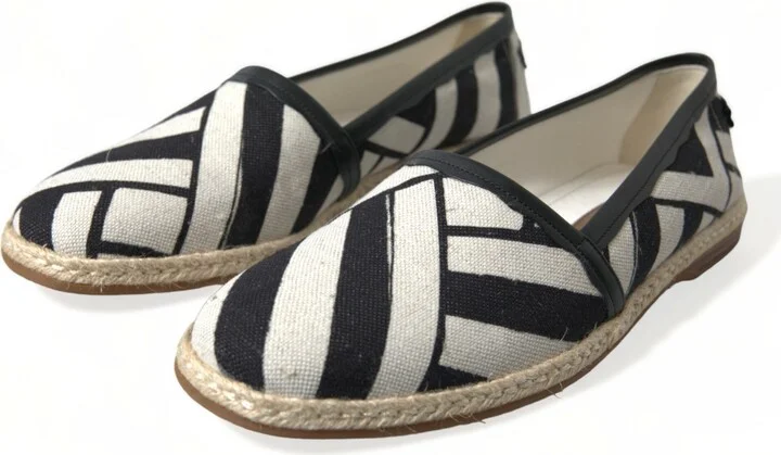 Beige Black Striped Canvas Espadrilles MONDELLO Men's Shoes - Image 3