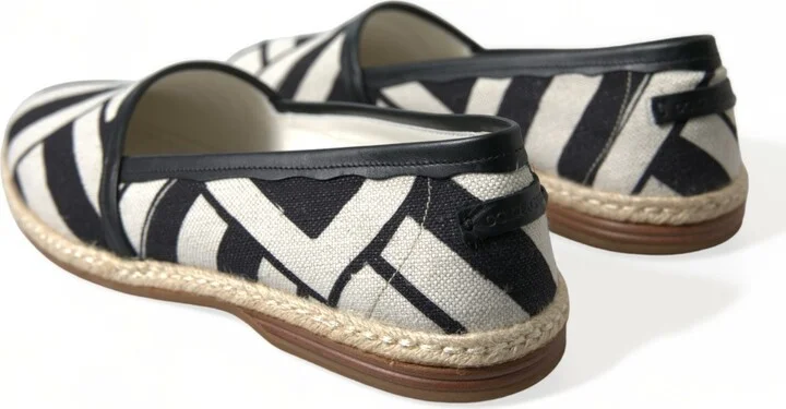 Beige Black Striped Canvas Espadrilles MONDELLO Men's Shoes - Image 4