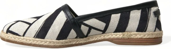 Beige Black Striped Canvas Espadrilles MONDELLO Men's Shoes - Image 5