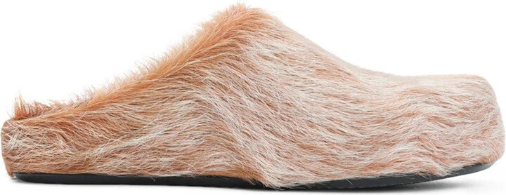 Beige Calf Hair Fussbett Sabot