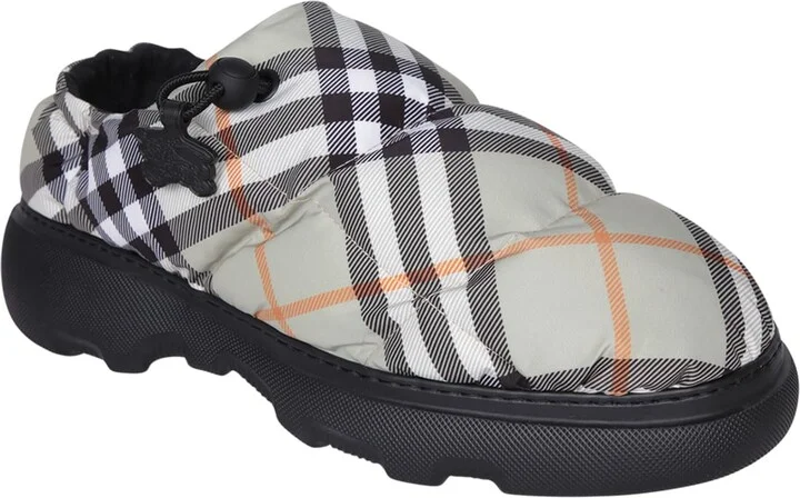 Beige Check Pillow Slip-on Sneakers - Image 2