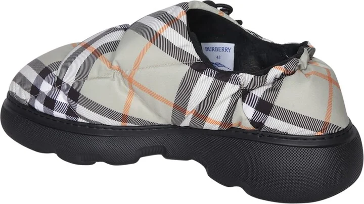 Beige Check Pillow Slip-on Sneakers - Image 3