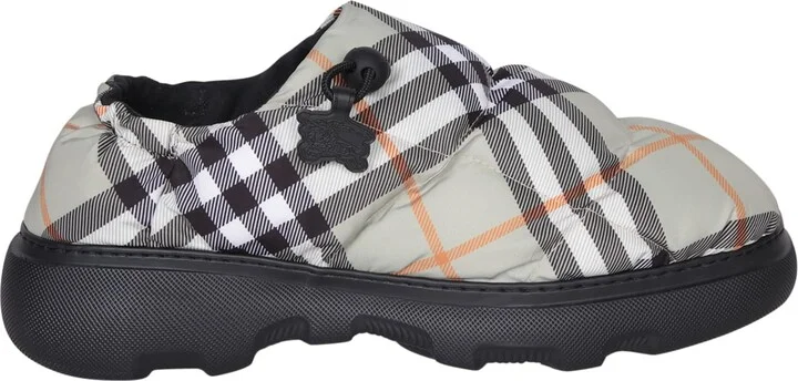 Beige Check Pillow Slip-on Sneakers