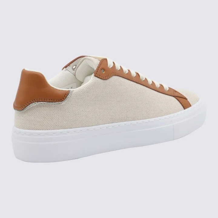 Beige Cotton Sneakers - Image 2