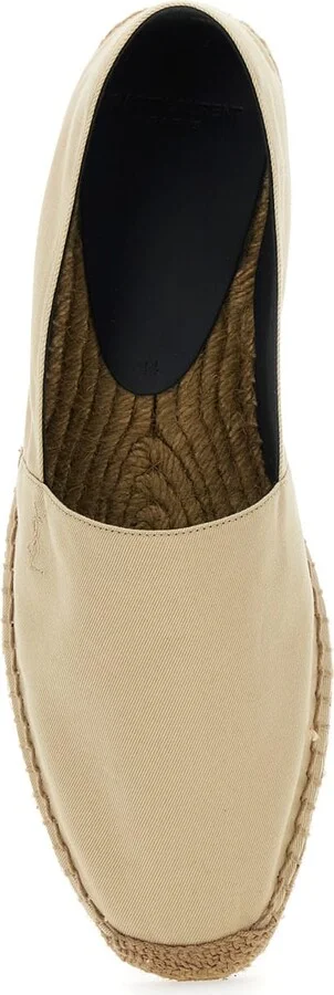 Beige Espadrilles With Tonal Cassandre Embroidery On The Front And Almond Toe In Cotton Man - Image 4