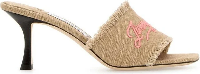 Beige fabric Alexia 70 mules