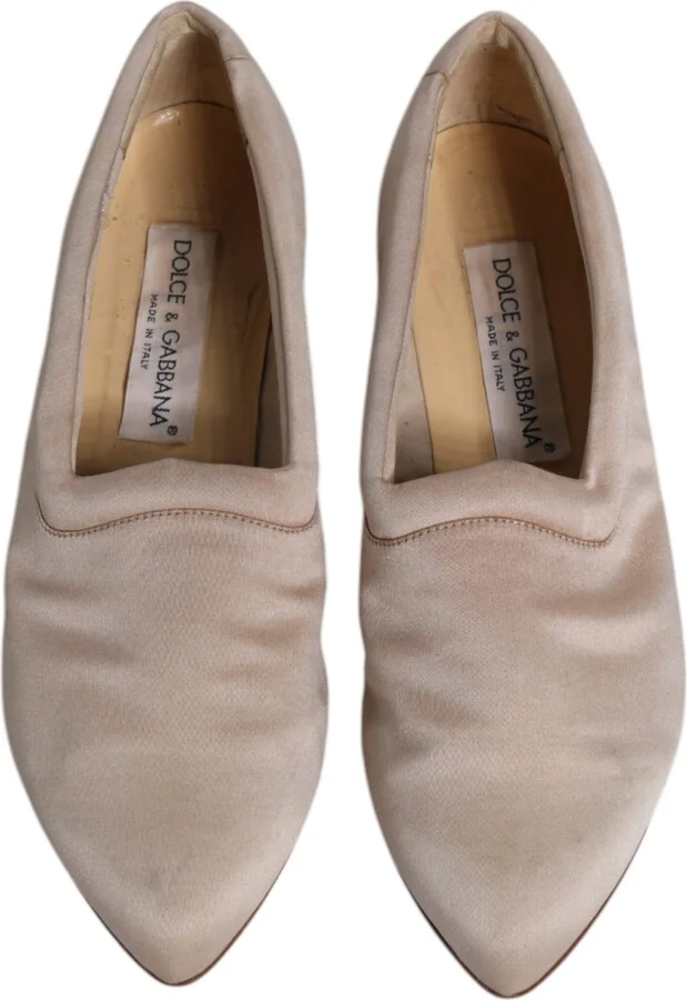 Beige Fabric Slip On Ballerina Flats Women's Shoes (Pre-Owned) - Image 3