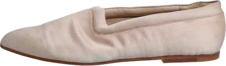 Beige Fabric Slip On Ballerina Flats Women's Shoes (Pre-Owned) - Image 6