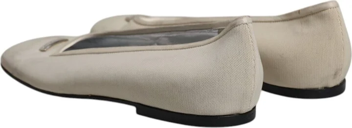 Beige Fabric Slip On Ballerina Flats Women's Shoes (Pre-Owned) - Image 5