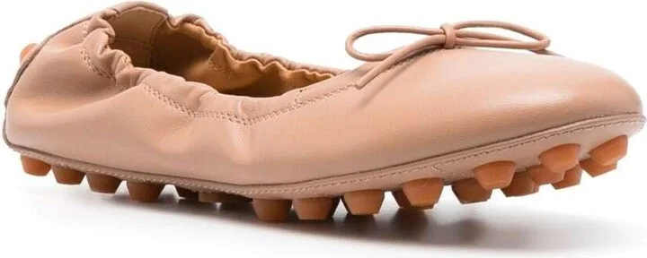 Beige Gommino Ballerina Shoes In Leather Woman - Image 3