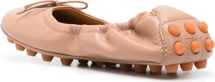 Beige Gommino Ballerina Shoes In Leather Woman