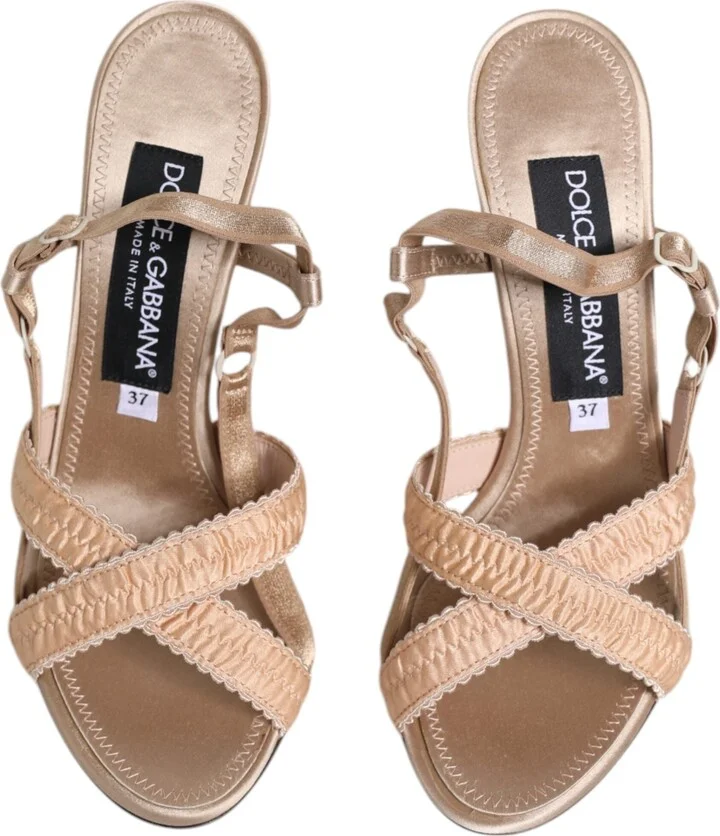 Beige Keira Slingback Heels Sandals Women's Shoes - Image 3