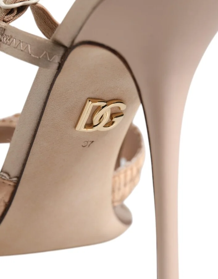 Beige Keira Slingback Heels Sandals Women's Shoes - Image 6