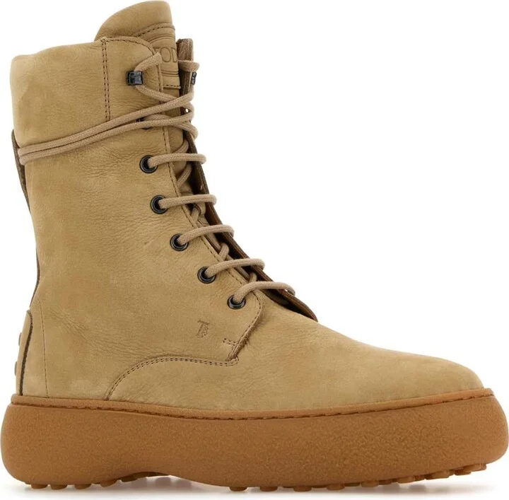 Beige Leather Ankle Boots - Image 2