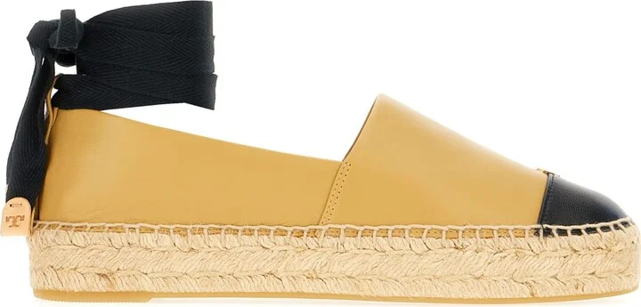 Beige Leather Espadrilles