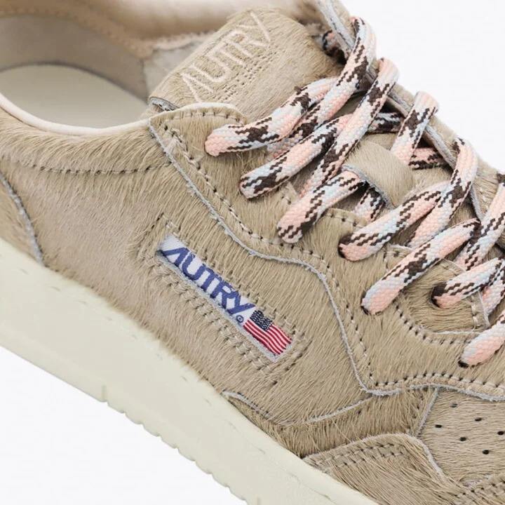 Beige Leather Medalist Sneakers - Image 4