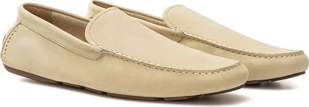 Beige Leather Men's Moccassin - Image 3