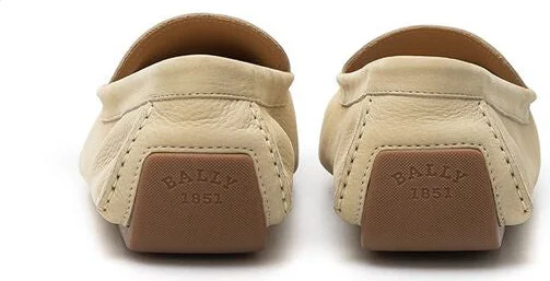 Beige Leather Men's Moccassin - Image 4
