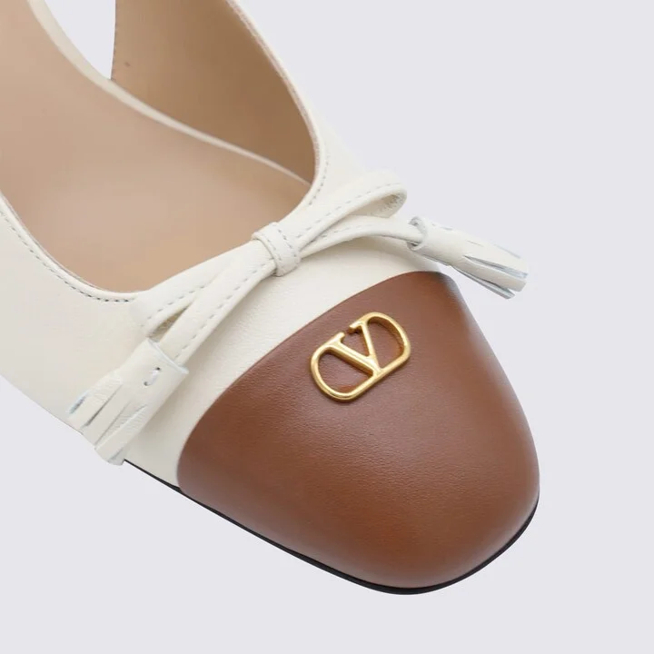 Beige Leather Pumps - Image 4