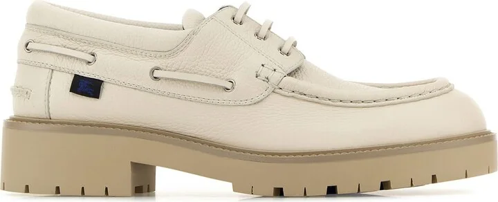 Beige leather Raft loafers