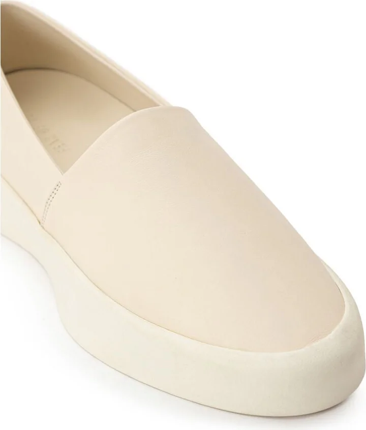 Beige Leather Slip-On Men's Loafer - Image 4